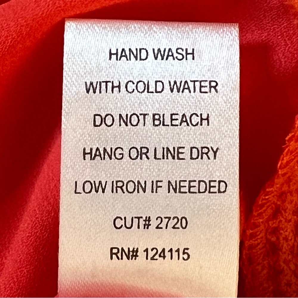 Eloise Women’s Orange Polyester Crepe Sleeveless Blouse Small EUC - Picture 6 of 8